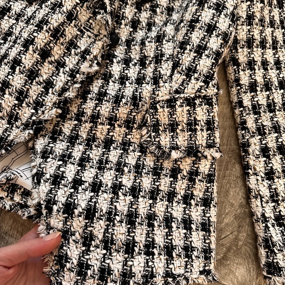 WHBM® Tweed Houndstooth Buttoned Studio Blazer Size S/XS - Picture 10 of 14